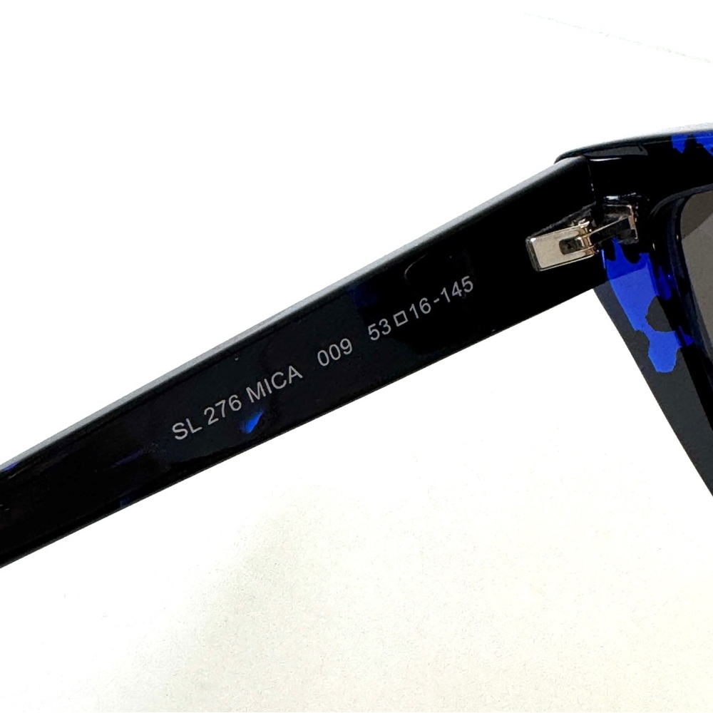 SAINT LAURENT Mica Cat Eye Sunglasses SL 276 009 Black Blue Havana NEW With Case - Picture 11 of 14